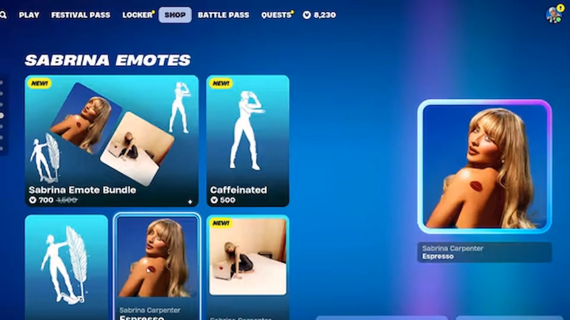 fortnite-pulls-sabrina-carpenter-s-espresso-emote-only-24-hours-after-launch-image-0
